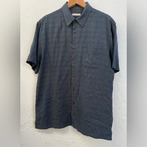Age of Wisdom Men’s Gray Casual Button Down Short Sleeve Shirt‎ Size XL